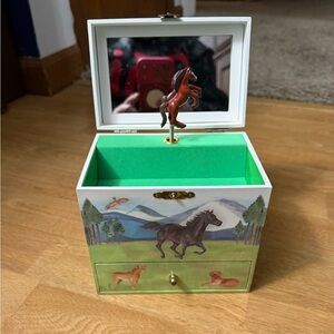 Horse-Themed Kids Jewelry Box with Mirror
